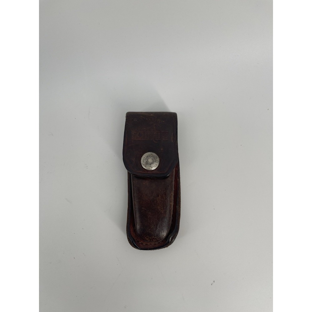 Vintage Schrade Brown Leather Folding Knife Belt Sheath Pouch Made in USA‎